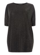 Dorothy Perkins Dp Curve Black Stud Sparkle Cold Shoulder Top