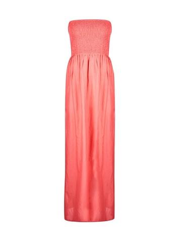 Dorothy Perkins *dp Beach Coral Shirred Bandeau Maxi Dress