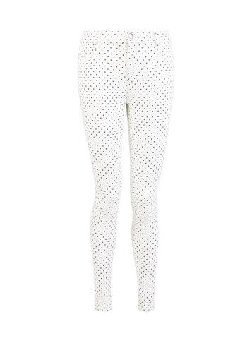 Dorothy Perkins White Spot Print 'frankie' Super Skinny Jeans