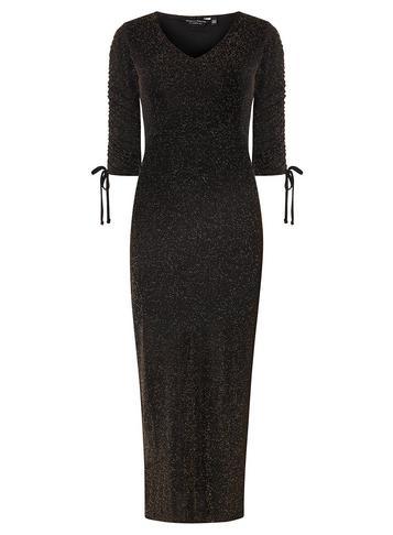 Dorothy Perkins Metallic Rouched Maxi Dress