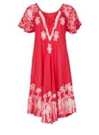 Dorothy Perkins *izabel London Pink Embroidered Swing Dress