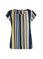 Billie & Blossom *only Cream Stripe Print Short Sleeve Top