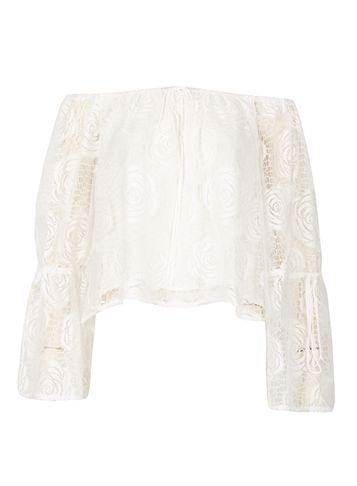 Dorothy Perkins *voulez Vous Ivory Bardot Crochet Top