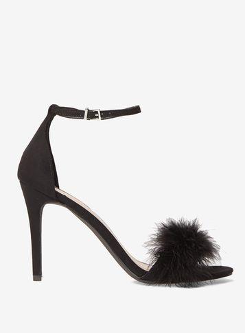 Dorothy Perkins Black Strut Feather Sandals