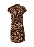 Dorothy Perkins Multi Colour Animal Print Knot Shirt Dress