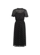 Dorothy Perkins Black Spot Print Belted Fit And Flare Dress