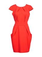 Dorothy Perkins *blue Vanilla Red Pleat Detail Tulip Bodycon Dress