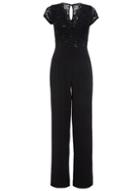 Dorothy Perkins *quiz Black Sequin Lace Jumpsuit