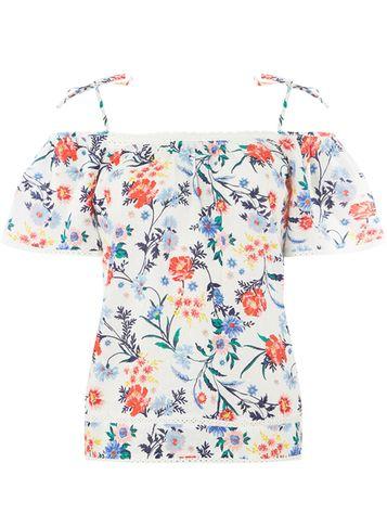 Dorothy Perkins Ivory Print Cold Shoulder Top