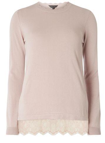 Dorothy Perkins Blush Lace Hem Jumper