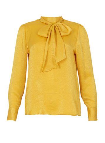Dorothy Perkins *blue Vanilla Mustard Satin Blouse