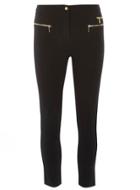 Dorothy Perkins Black Zip Capri Skinny Bengaline Trousers