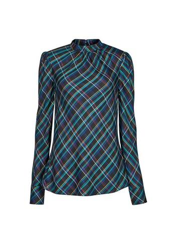 Dorothy Perkins *tall Green Check Print Woven Top