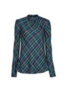Dorothy Perkins *tall Green Check Print Woven Top