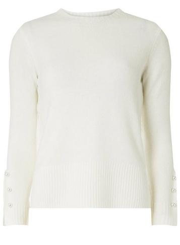 Dorothy Perkins Petite Ivory Embellished Long Sleeve Jumper