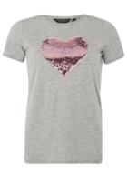 Dorothy Perkins Breast Cancer Care Grey Sequin Heart Motif Tee