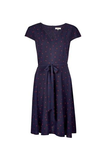 *billie & Blossom Navy Ladybird Print Skater Dress