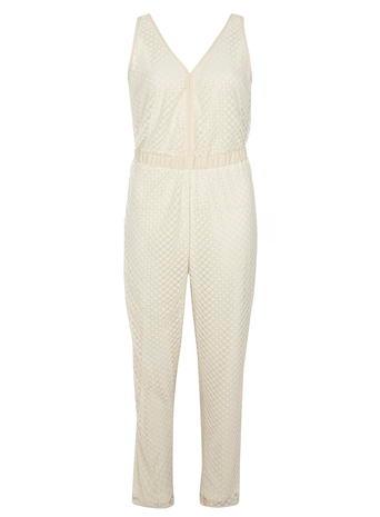 Dorothy Perkins Cream Sparkle Woven Jumpsuit