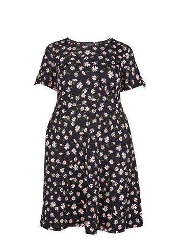 Dorothy Perkins *dp Curve Black Daisy Print T-shirt Dress