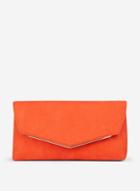 Dorothy Perkins Orange Metal Bar Clutch Bag