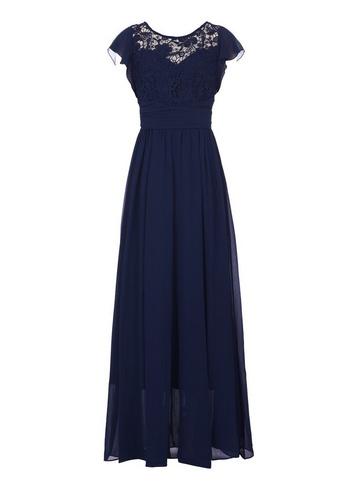 *jolie Moi Navy Crochet Maxi Dress