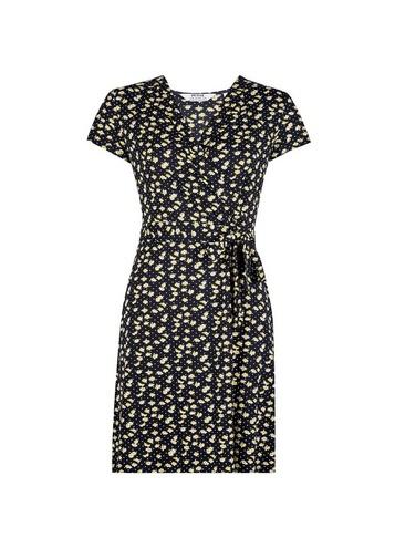 Dorothy Perkins Petite Navy Ditsy Print Wrap Dress