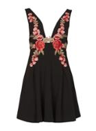 Dorothy Perkins *izabel London Black Floral Fit & Flare Dress