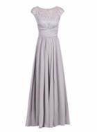 Dorothy Perkins *jolie Moi Silver Grey Lace Maxi Dress