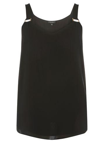 Dorothy Perkins Dp Curve Black Metal Tab Camisole Top