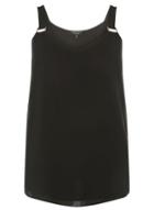 Dorothy Perkins Dp Curve Black Metal Tab Camisole Top