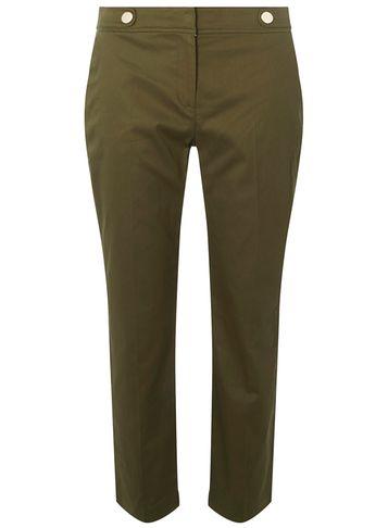 Dorothy Perkins Khaki Button Tab Trousers