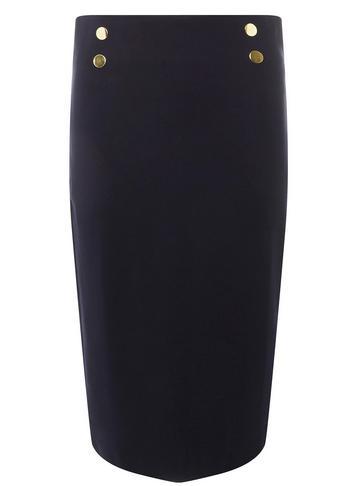 Dorothy Perkins Navy Button Detail Pencil Skirt