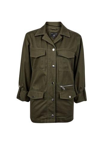 Dorothy Perkins Khaki Zip Detail Shacket