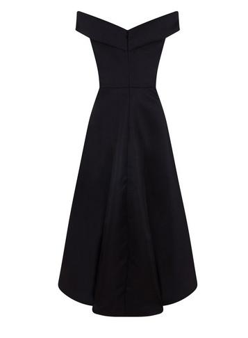 Dorothy Perkins *chi Chi London Black Bardot Dip Hem Skater Dress