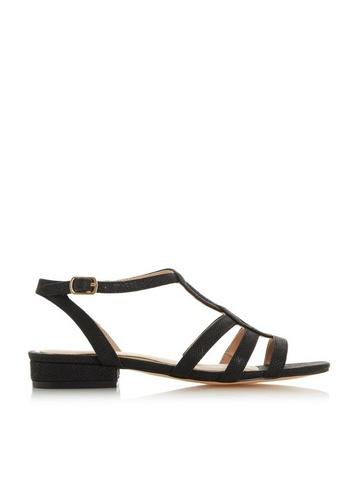 * Head Over Heels By Dune Black 'juney' Ladies Flat Sandals