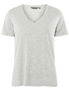 Dorothy Perkins Grey V-neck T-shirt