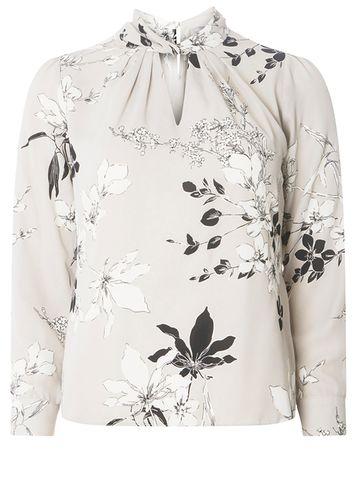 Dorothy Perkins Petite Silver Floral Top