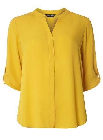 Dorothy Perkins Ochre Roll Sleeve Shirt