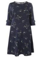 Dorothy Perkins *dp Curve Navy Bow Sleeve Fit And Flare Dress