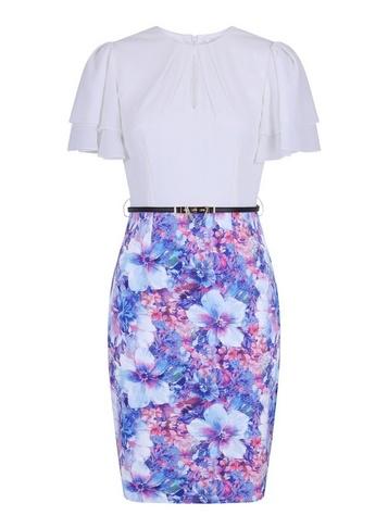 *paper Dolls Multi Colour Ruffle Sleeve Bodycon Dress