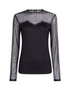 Dorothy Perkins *tall Black Spot Mesh Flock Top