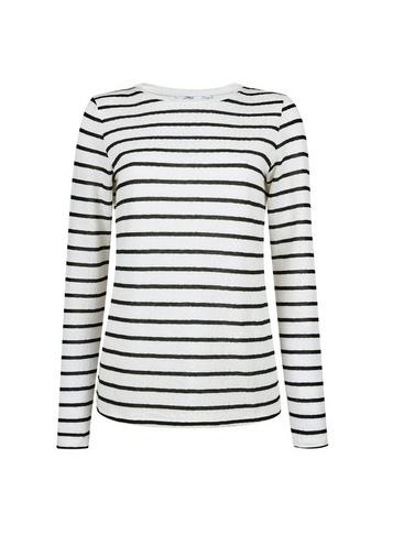 Dorothy Perkins *tall Ivory Stripe Print Crew Neck Top