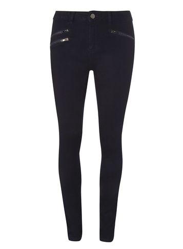 Dorothy Perkins Blue Black Zip Premium Bailey Jeans