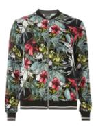 Dorothy Perkins Black And Pink Floral Bomber Jacket
