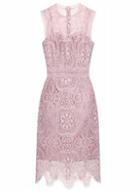*chi Chi London Pink Crochet Bodycon Dress