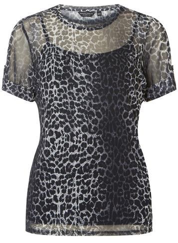 Dorothy Perkins Grey Leopard Print T-shirt