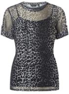Dorothy Perkins Grey Leopard Print T-shirt
