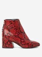 Dorothy Perkins Red Snake Adore Flared Heel Boot