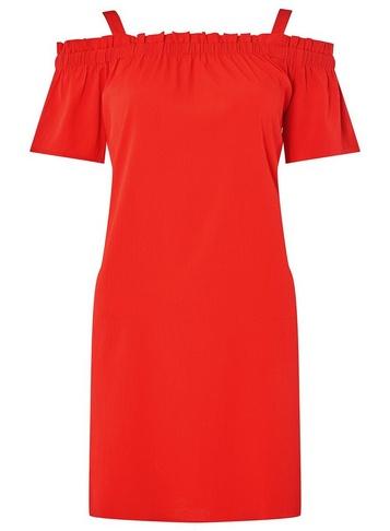 *noisy May Red Cold Shoulder Shift Dress