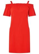 *noisy May Red Cold Shoulder Shift Dress